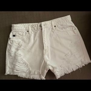 Kancan White Ripped Shorts